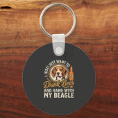 Drink Bier Beagle Hond Ambachtelijk Ale Fles Hoppe Sleutelhanger (Voorkant)