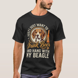 Drink Bier Beagle Hond Ambachtelijk Ale Fles Hoppe T-shirt