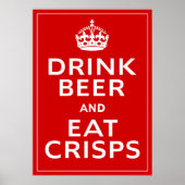 Drink Bier en Eat Crisps ~ British Fun Beer Poster (Voorkant)