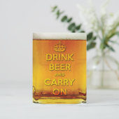 Drink bier en ga verder briefkaart (Staand voorkant)