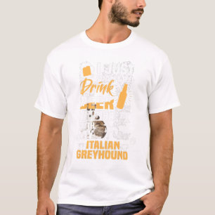 Drink bier en hang met mijn italiaanse griezelhond t-shirt
