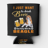 Drink bier en hou vol met mijn beagle blikjeskoeler (Voorkant)