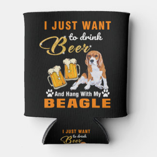 Drink bier en hou vol met mijn beagle blikjeskoeler