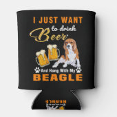 Drink bier en hou vol met mijn beagle blikjeskoeler (Achterkant)