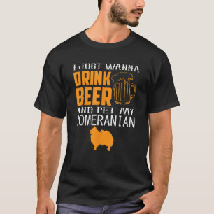Drink Bier en huisdier mijn Pommerse humor t-shirt