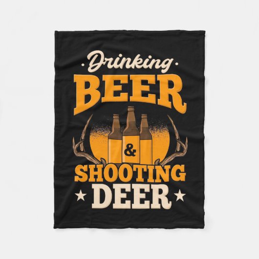 Drink bier en jaagster fleece deken (Voorkant)
