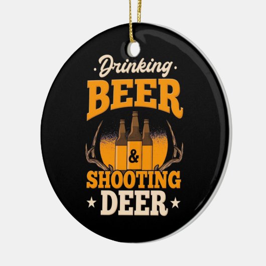 Drink bier en jaagster keramisch ornament (Links)