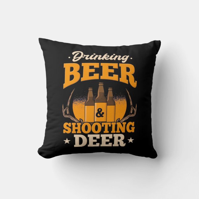 Drink bier en jaagster kussen (Voorkant)