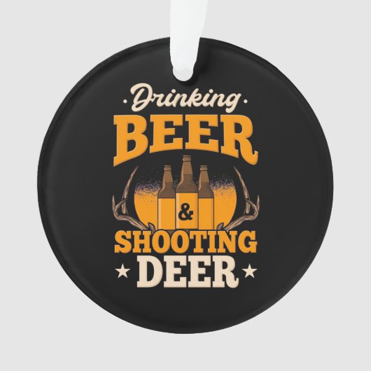 Drink bier en jaagster ornament (voorkant)