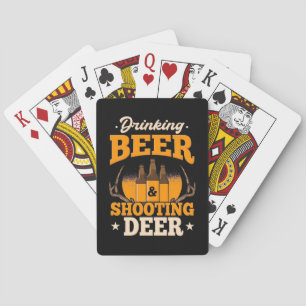 Drink bier en jaagster pokerkaarten