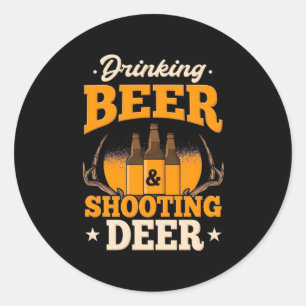 Drink bier en jaagster ronde sticker