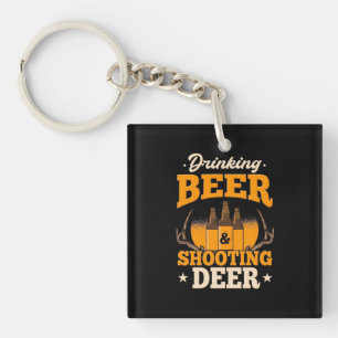 Drink bier en jaagster sleutelhanger