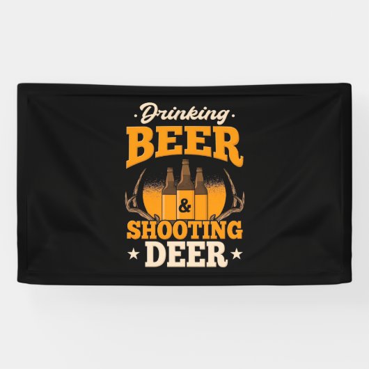 Drink bier en jaagster spandoek (Horizontaal)