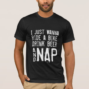 Drink bier, fiets en Nap Grappig shirt design hip