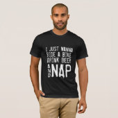 Drink bier, fiets en Nap Grappig shirt design hip (Voorkant volledig)
