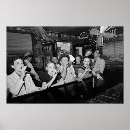 Drink bier in de bar - Grote Depressie - 1938 Poster (Voorkant)