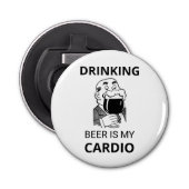 Drink bier is mijn cardio-Button Bottle Open Button Flesopener (Voorkant)