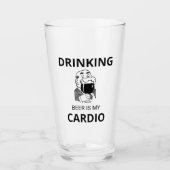 Drink bier is mijn cardio Glass Cup Glas (Voorkant)