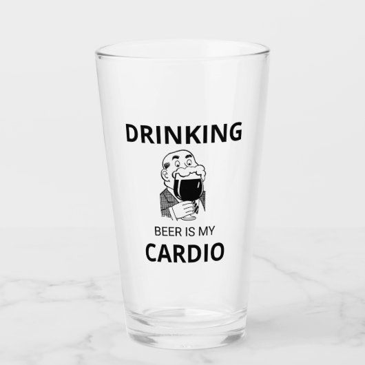 Drink bier is mijn cardio Glass Cup Glas (Voorkant)