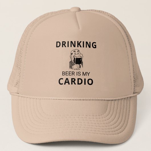 Drink bier is mijn cardio Trucker Hat Trucker Pet (Voorkant)