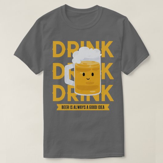 Drink bier t-shirt (Design voorkant)