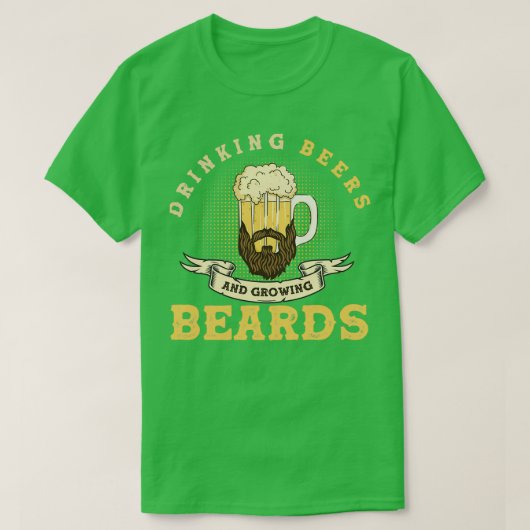 Drink bieren en kweeklongen Funny Beard 2 T-shirt (Design voorkant)