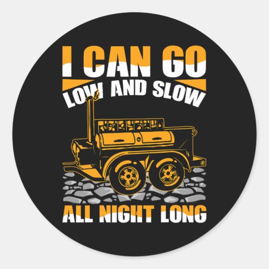 Drink Bierrook Grill Vlees Pitmaster BBQ Smoker G Ronde Sticker (Voorkant)