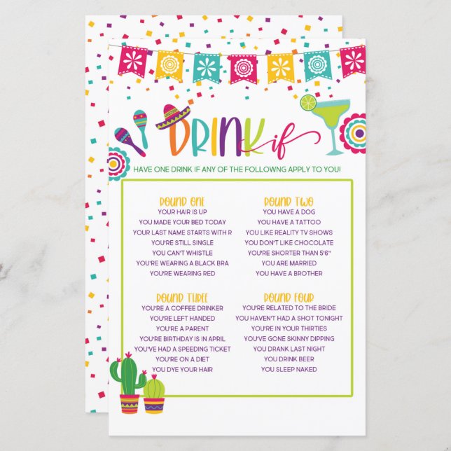 Drink bij spel - Fiesta WH (Voorkant / Achterkant)