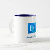 Drink blauw tweekleurige koffiemok (Voorkant links)