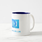 Drink blauw tweekleurige koffiemok (Voorkant rechts)