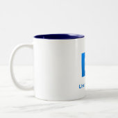 Drink blauw tweekleurige koffiemok (Links)