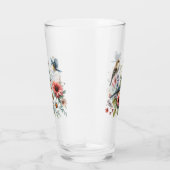 Drink bloemen en vogeltjes glas (Rechts)
