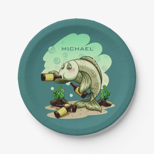 Drink borden op aangepast vispapier papieren bordje (Voorkant)