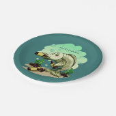 Drink borden op aangepast vispapier papieren bordje (Gekanteld)