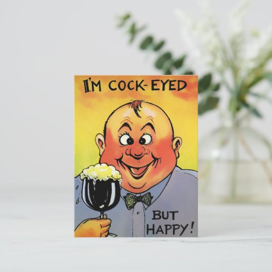  Drink Briefkaart met cocaïne (Staand voorkant)