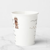 Drink Brown Cavapoo Dog Welkom op de bruiloft Papieren Bekers (Links)