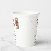 Drink Brown Cavapoo Dog Welkom op de bruiloft Papieren Bekers (Rechts)