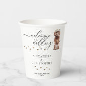 Drink Brown Cavapoo Dog Welkom op de bruiloft Papieren Bekers (Voorkant)