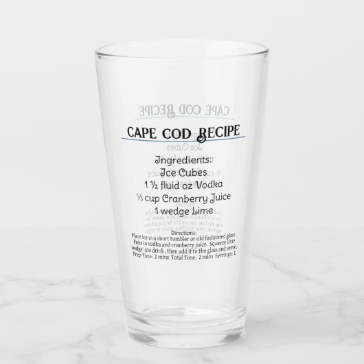 Drink Cape Cod Recipe Glas (Achterkant)