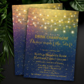 Drink champagne dansen onder de sterren bruiloft kaart