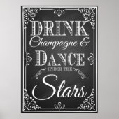 Drink champagne en dans onder de sterren poster (Voorkant)