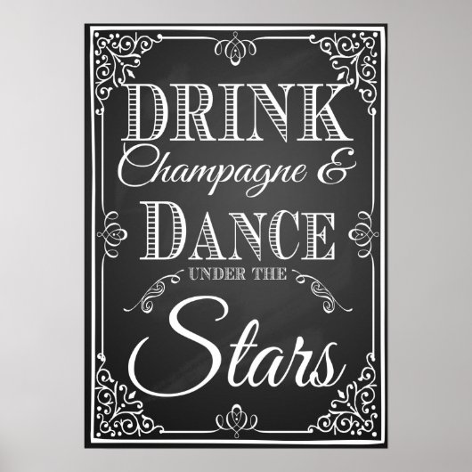 Drink champagne en dans onder de sterren poster (Voorkant)
