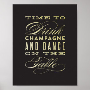Drink Champagne en Dans op de Tables Art Print
