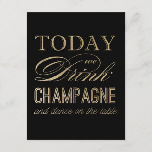 Drink Champagne en Dans op de Tafel Ansichtkaart Kaart