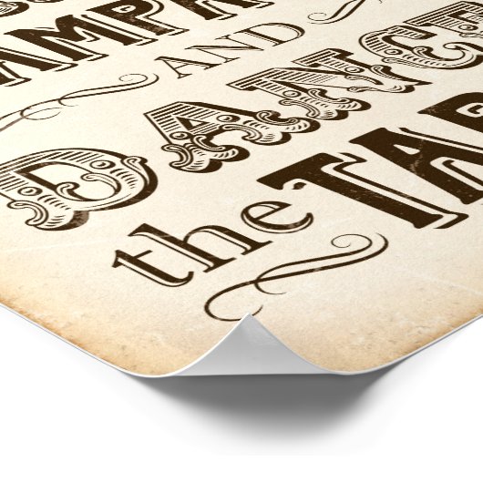  DRINK CHAMPAGNE-gebarentafdruk Poster (Hoek)