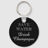 DRINK CHAMPAGNE-wijndrinker sleutelhanger (Voorkant)