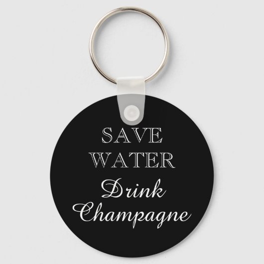 DRINK CHAMPAGNE-wijndrinker sleutelhanger (Voorkant)