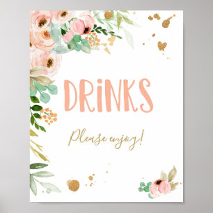 Drink Cheers Miss Onederful Girl Birthday Sign Poster