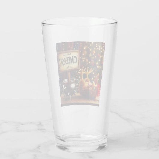 Drink Chicken Holiday Glass Glas (Achterkant)