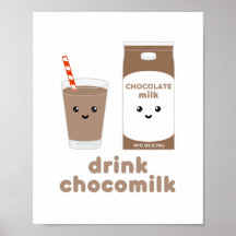 Drink chocomelk - Kawaii ontwerp Poster